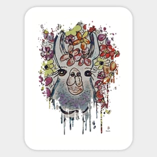 Llama Color Splash Sticker